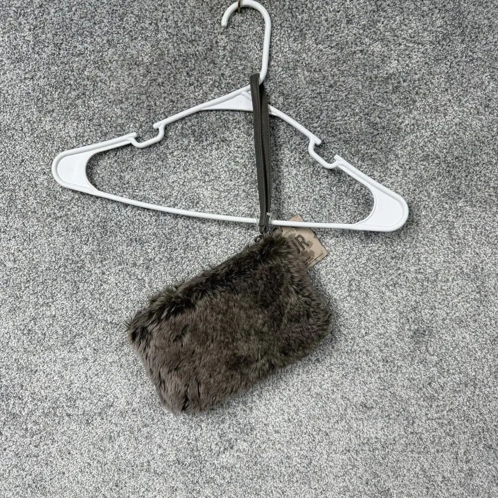 Restoration Hardware Faux Mink Fur IPhone 4 Case Wristlet Pouch Old Money Chic